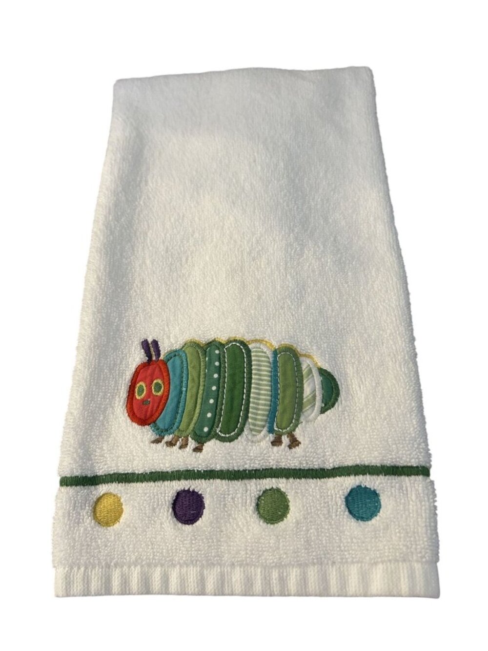 Pottery Barn Kids The Very Hungry Caterpillar Embroidered Hand Towel White Eric